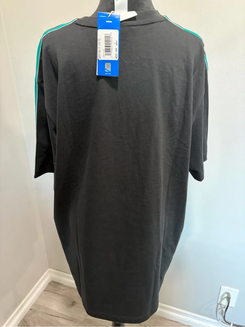 Liver Pool Adidas Men’s Black Tee with Teal Accents